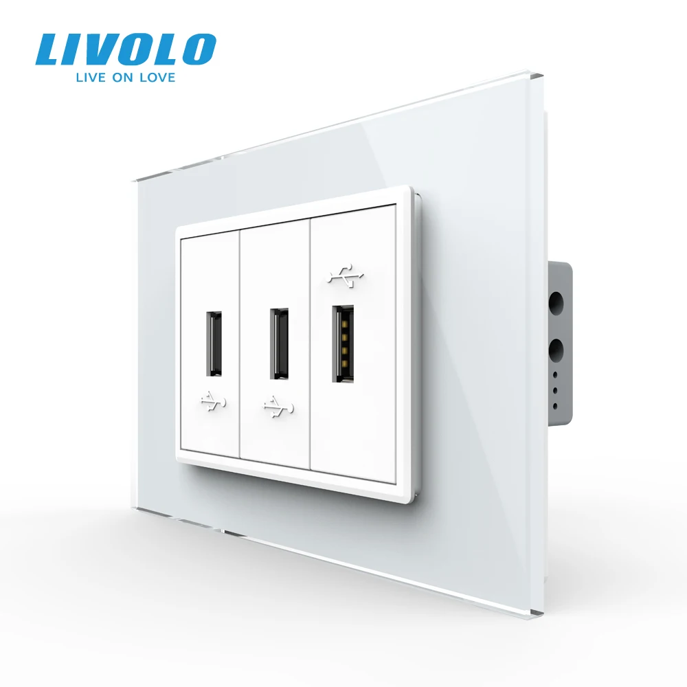 Livolo C9 US AU стандарт 67 5 мм Роскошный телефон Com TV SA aiduo розетка белая жемчужная
