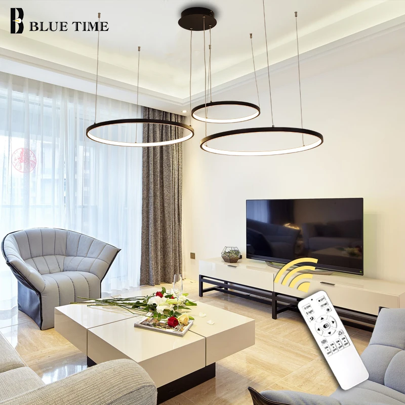 

4 Rings 3 Rings Modern Led Chandelier For Living room Bedroom Dining room Hanging Chandelier Lamp Indoor Lighting Metal Fixtures