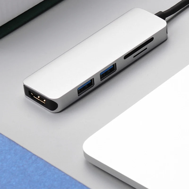 USB-C концентратор HDMI адаптер 5 в 1 ключ usb type-C к кард-ридер 2 порта X-Best |