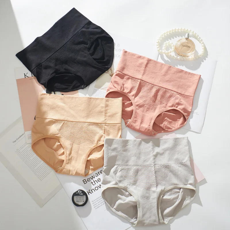 Женское нижнее белье из хлопка с 3D высокой талией дышащие Бесшовные кружевные