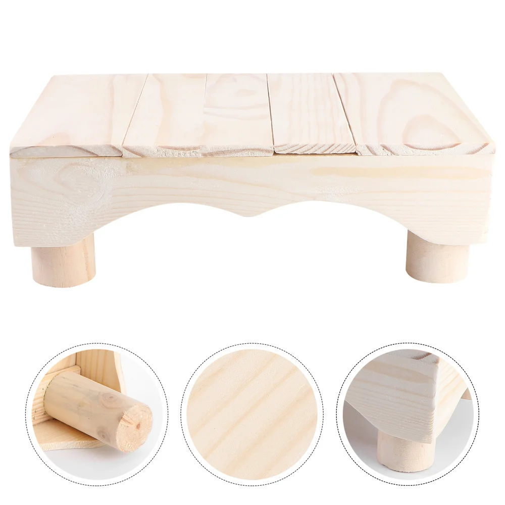 

1Pc Wooden Step Stool Children Footstool Toilet Chair Foot Stool Piano Footstool