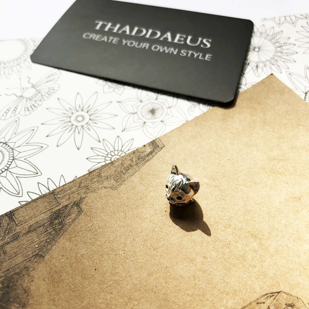 Бусины в виде кота серебряные бусины Стразы для браслета европейские ювелирные