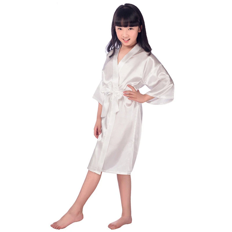 Оптовая продажа Платье с цветочным узором для девочек Детское атласное шелковое