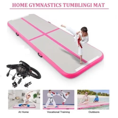 Розовый надувной воздушный трек 6 м/20 футов Акробатический гимнастический коврик