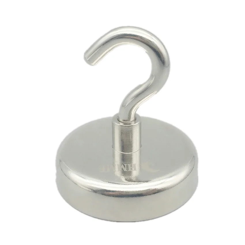 

High Pulling Mounting Magnet Diameter 48mm Magnetic Pots with Hook 1.89" Lifting Magnet Neodymium Permanent Magnets