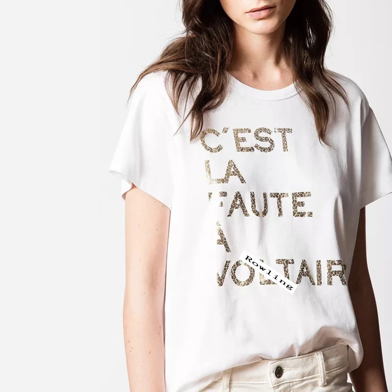 

Rowling Letter Graphic Neutral Tee Women Summer Short Sleeve Boho T Shirt Casual Vintage Hipster Clothes Creativity Top 2021