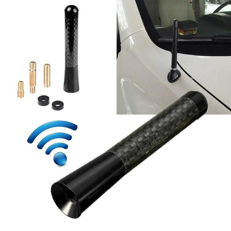 

Carbon Fiber Black Aluminum Screw Radio Short Antenna Auto Accessories L Exterior Auto Parts Aerial S8Q9