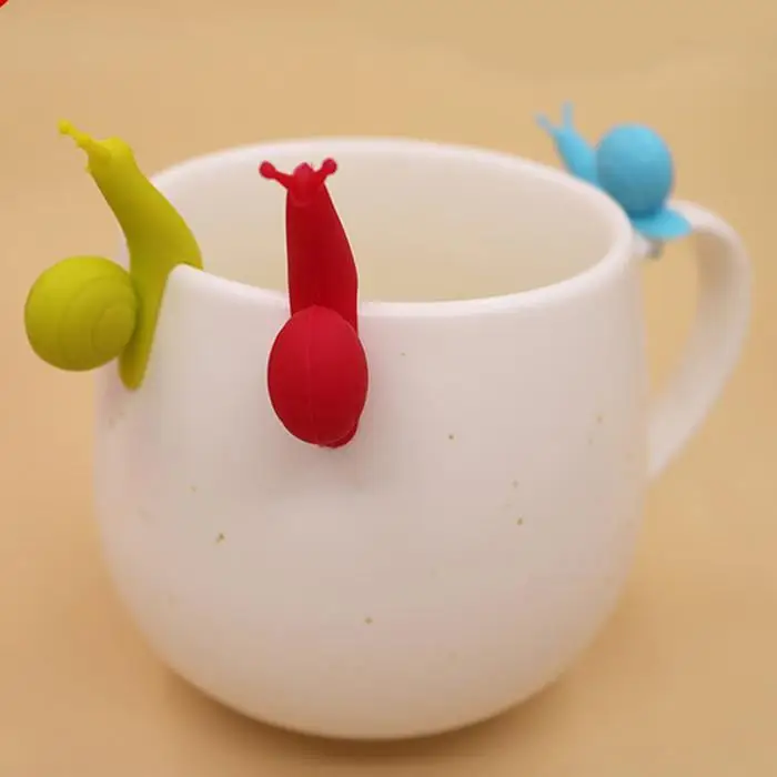 10 шт./компл. милый чайный пакетик в форме улитки чашка с зажимом для чая ситечко