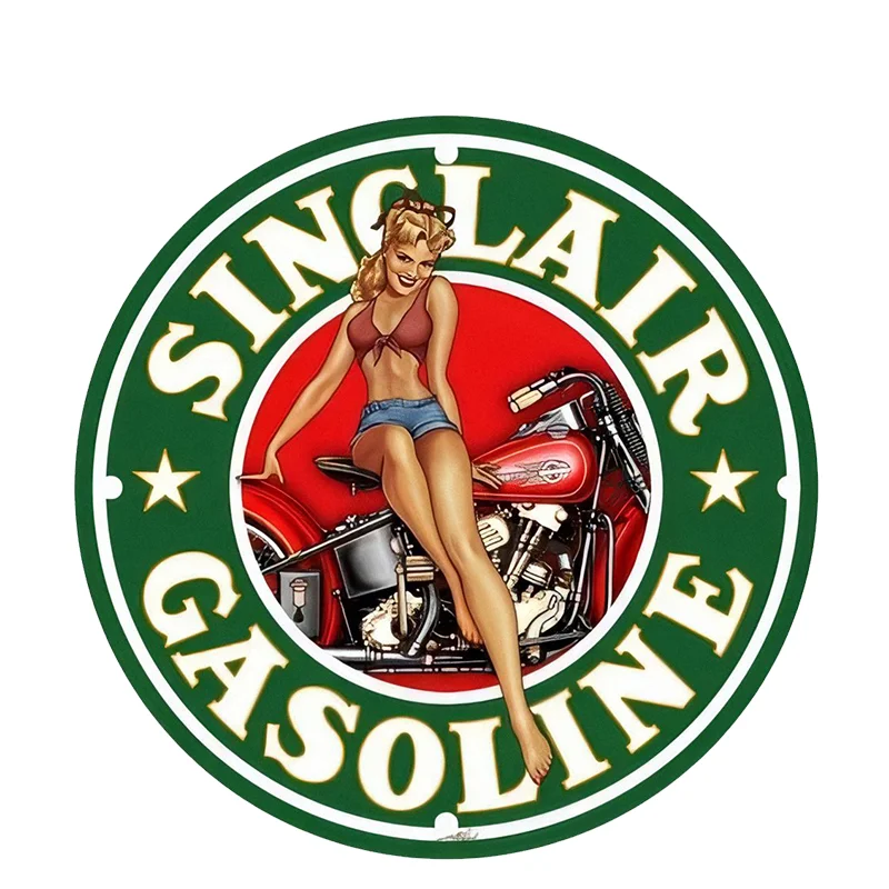 

3D Car Stickers Sinclair Gasoline Pin Up Girl Window Decal Sticker Rear Windshield Styling Sticker13cm X 13cm