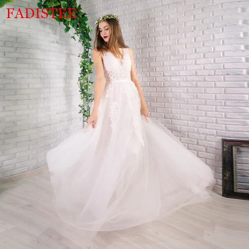 

Vestido De Novia платье White Wedding Dress Vestido De Festa Appliques Zipper A-Line Aress Weep Train Dress Lace Style