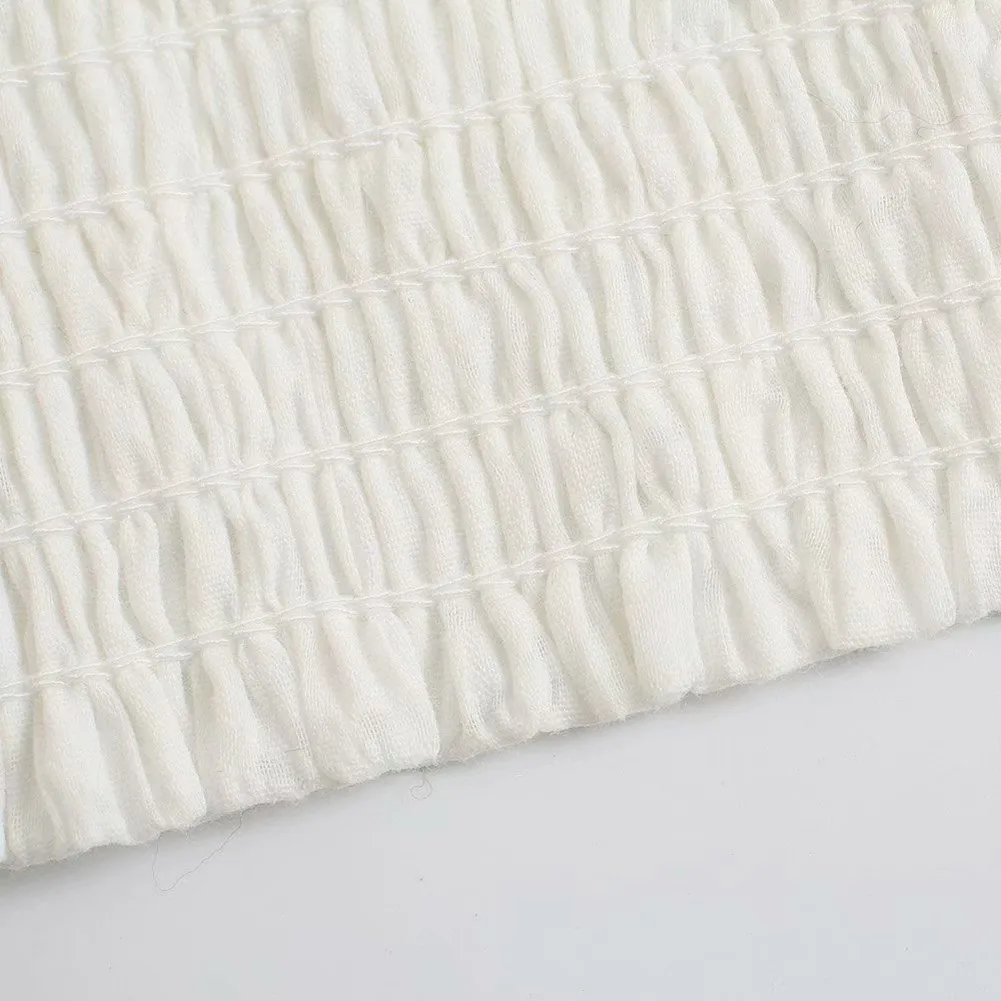 

V-neck long-sleeved white lace French top women's short high waist open umbilical autumn thin elegant slim fit slimming