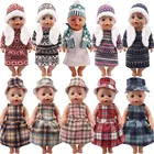 Одежда для куклы Зимняя Теплая юбка + шапка меховой жилет для американской куклы 18 дюймов 43 см Детские аксессуары, Одежда для куклы новорожденного 43 см
