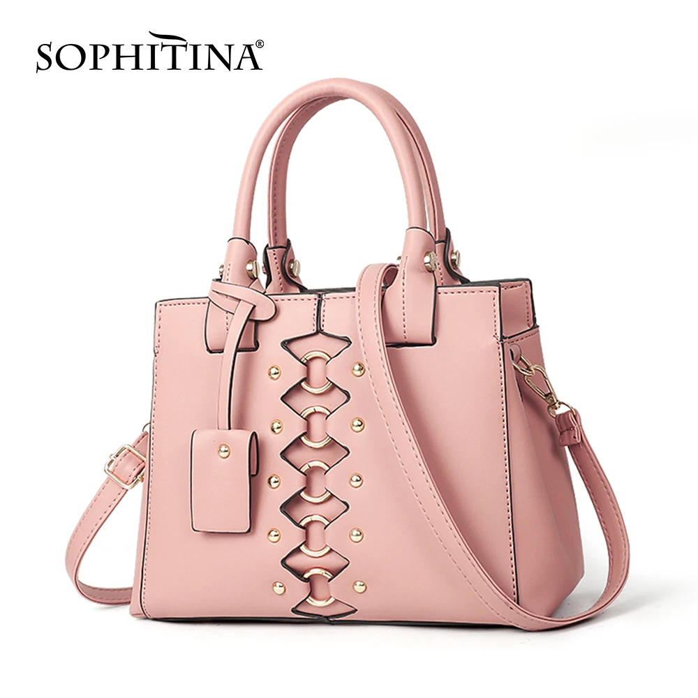 SOPHITINA модные сумки через плечо женские большой объем металлическими пуговицами с
