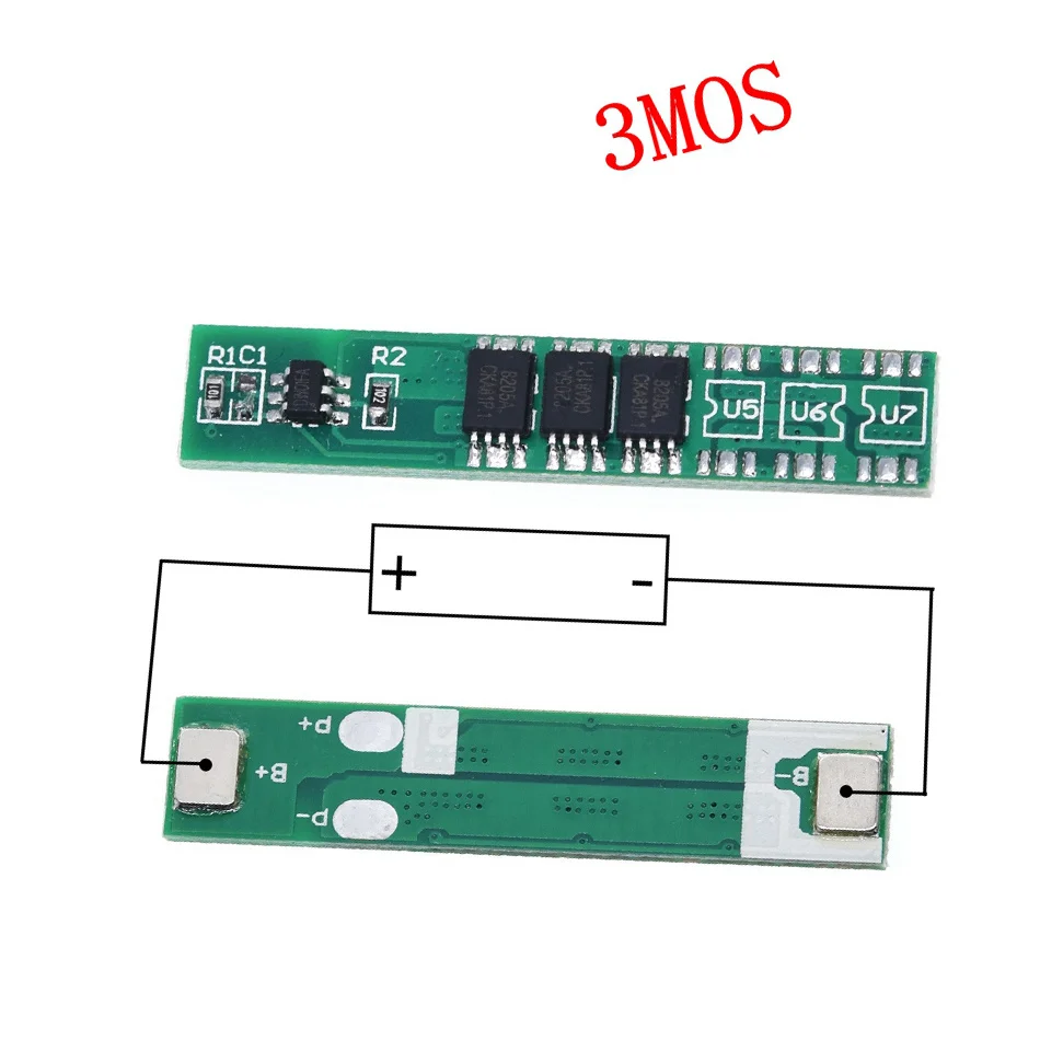 Защитная плата 1S 7.5A 10A 15A 3 7 V li-ion 4 6MOS BMS PCM для литиевой батареи 18650 | Электронные