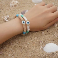 geometric armband candy color 6mm soft ceramic glass eye bead bracelet bohemia charm bracelets for women jewelry 2021