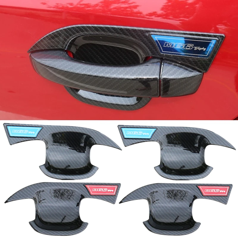 Наклейка на дверную ручку из углеродного волокна логотип MG MG6 аксессуары для