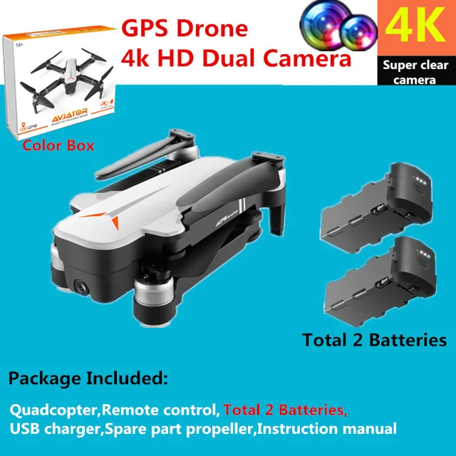 Color box 2 battery Радиоуправляемый Дрон 8811 gps 5G Квадрокоптер с широкоугольным 4K камерой Дрон жеста складной оптический поток Дрон Вертолет VS SG906 - Цвет: Color box 2 battery