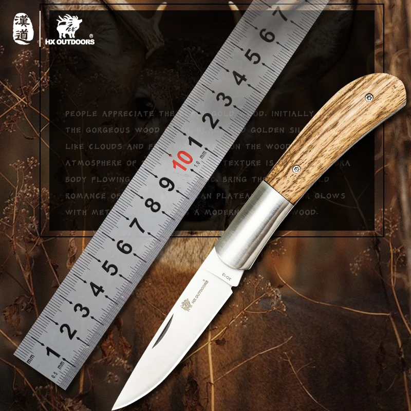 

HX OUTDOORS Elk Folding Blade Pocket Knives 3Cr13Mov Stainless Steel Camping Hunting Knife Outdoor Tools Wood Handle