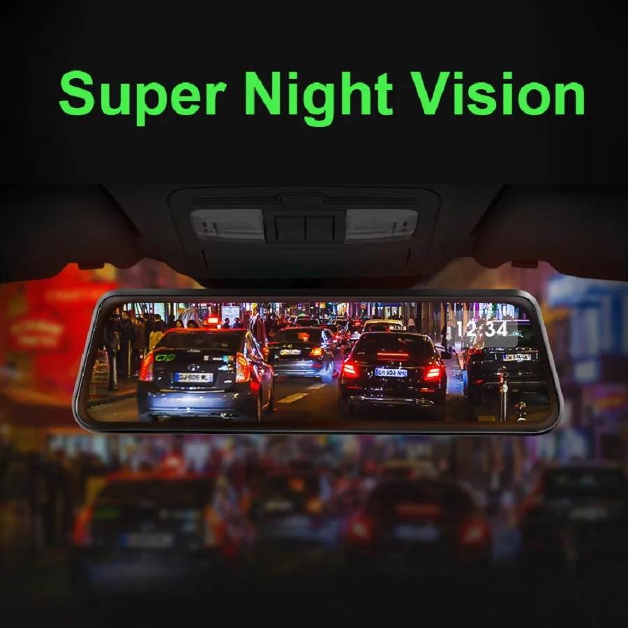 Зеркало видеорегистратор Diagtech 1440P с функцией ночного видения|Видеозеркало для