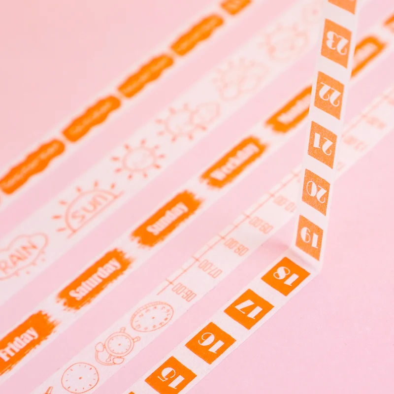 Календарь-лента Washi Tape с метками для творческого планирования месяца, недели и даты, для скрапбукинга и декорирования, школьные принадлежности, канцелярские товары.