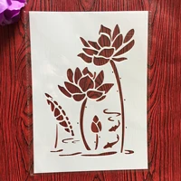 a4 29 21cm lotus flower diy stencils wall painting scrapbook coloring embossing album decorative paper card templatefabric