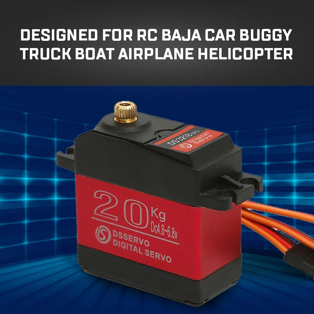 DSSERVO DS3218MG 20 кг металлическая Шестерня цифровая рулевая сервопривод для RC Baja Car Buggy