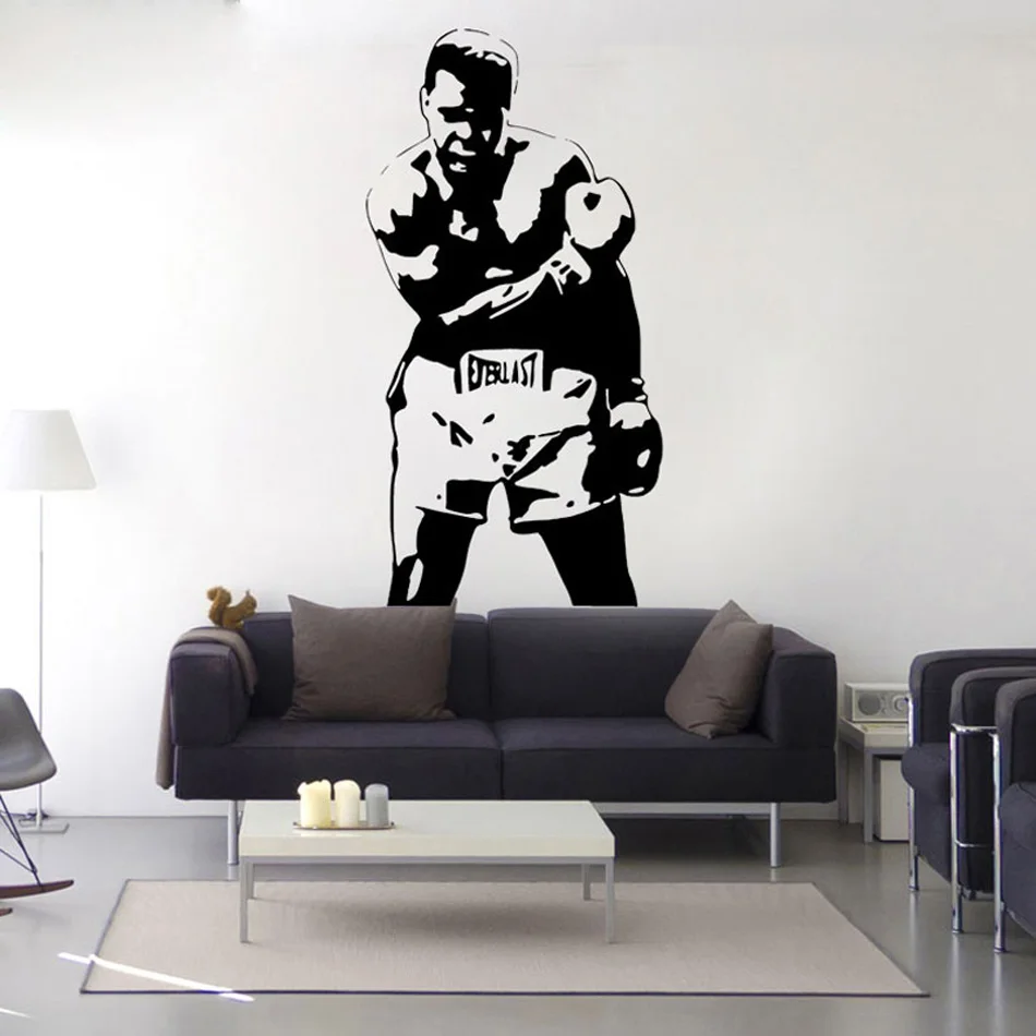 

Muhammad Ali Sport Kids Decal Boxing Waterproof Wall Stickers Mural Poster Vinyl Cassius Clay Boxing Gift Room DecorativeAY1918