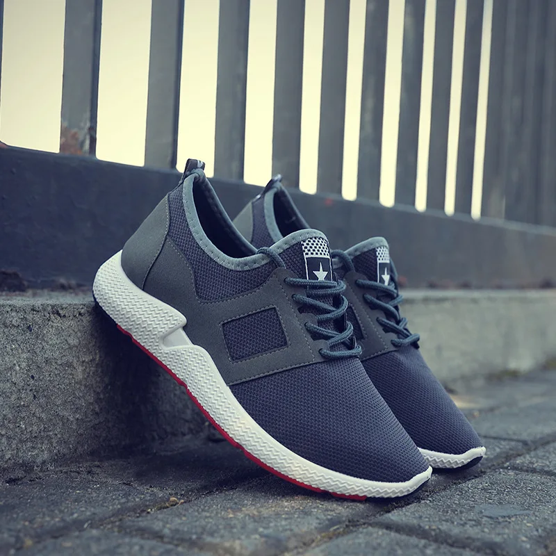 Сезон весна-осень модная мужская повседневная обувь на шнуровке дышащие