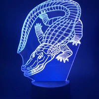 3d crocodile night light lamp illusion 7 color changing touch remote table desk decoration lamps birthday xmas gift toys for kid