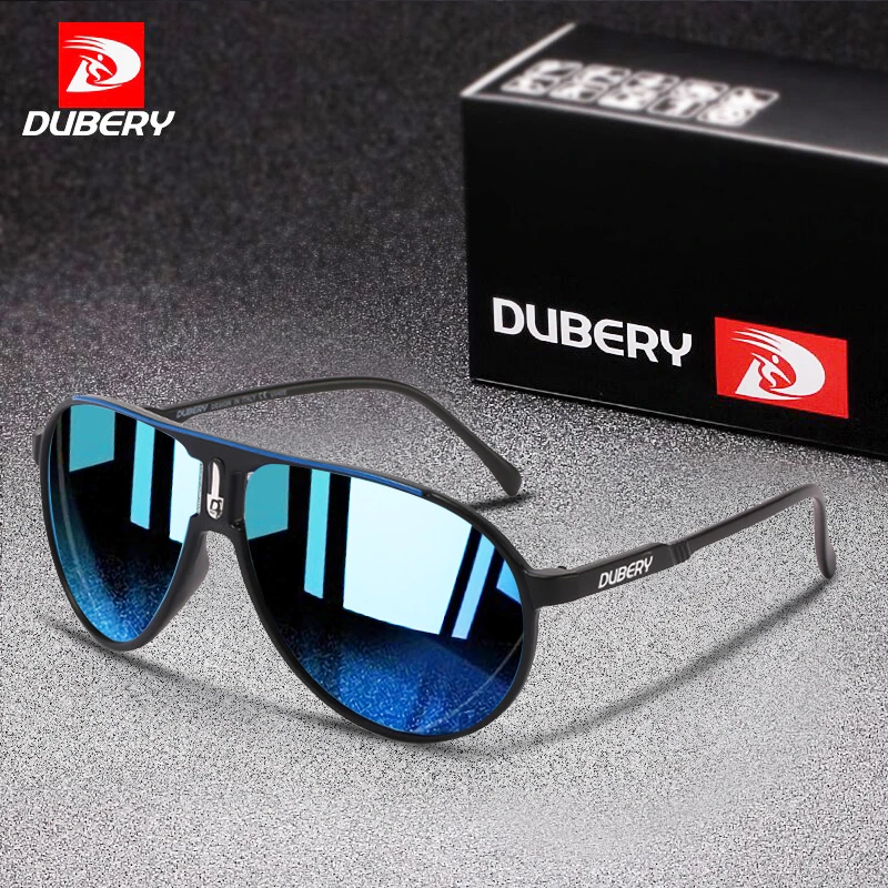 

DUBERY Classic Pilot Polarized Sunglasses Men Fashion Metal Fishing Sun Glasses Black Driving Eyeglasses Goggle Shades 100%UV400
