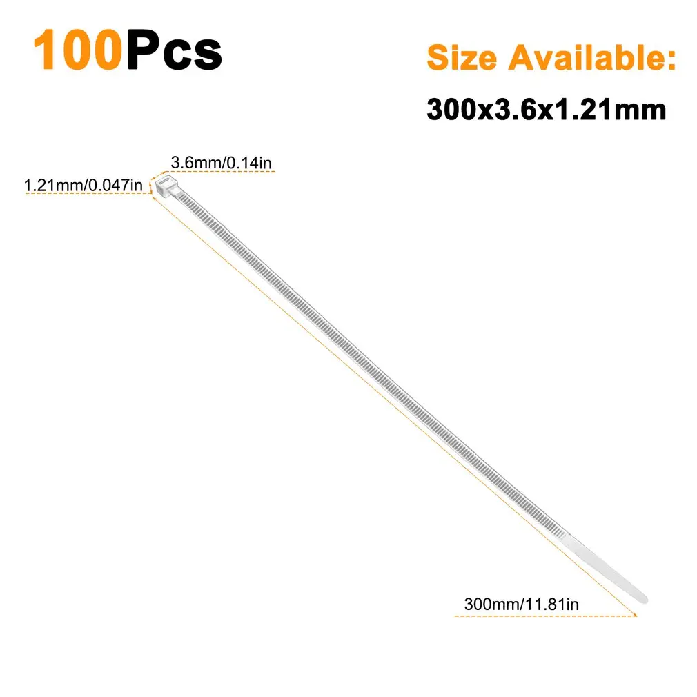 

100 Pcs Natural Cable Ties High Quality Nylon Zip Ties Natural Cable Ties Wire Data Cable Finishing Cable Ties