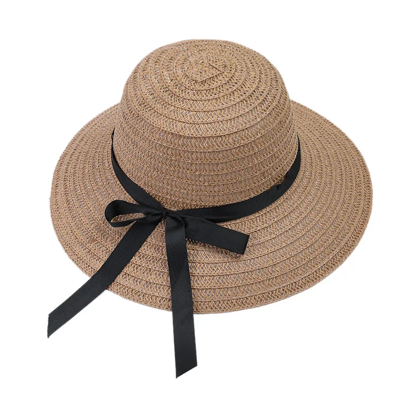 

COKK Summer Hat Women Straw Sun Hat Female Beach Travel Wide Brim Ladies Hats Sunhat CasuaL Travel Gorros