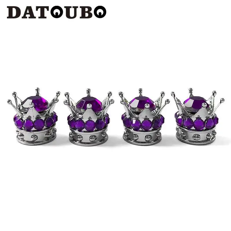 DATOUBO, 4 шт., Новое поступление, Серебряная корона, розовый, белый бриллиант, колпачки для автомобильных шин, колпачки для клапанов, пылезащитные колпачки для велосипедных колес, воздушный пылезащитный чехол
