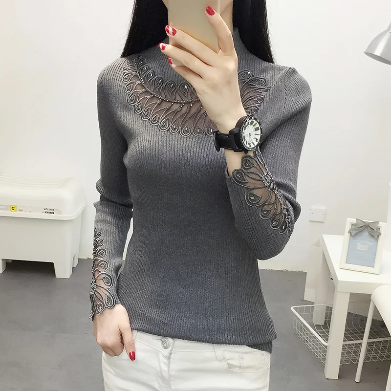 Новинка Осень/Зима 2019 пальто в западном стиле с длинными рукавами вязаная