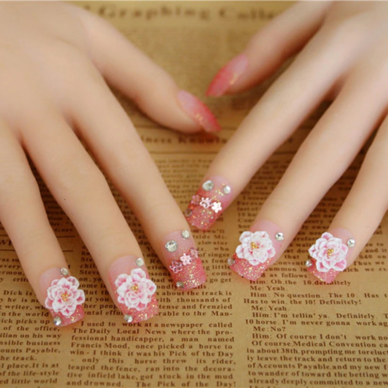 24 шт. Новые Накладные ногти на пальцах носочки для ногтей накладные женщин ногах