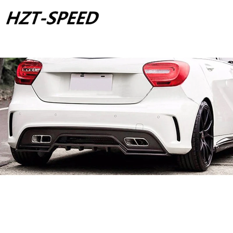 W176 R Стиль углеродное волокно задняя губа задний бампер спойлер диффузор для Mercedes