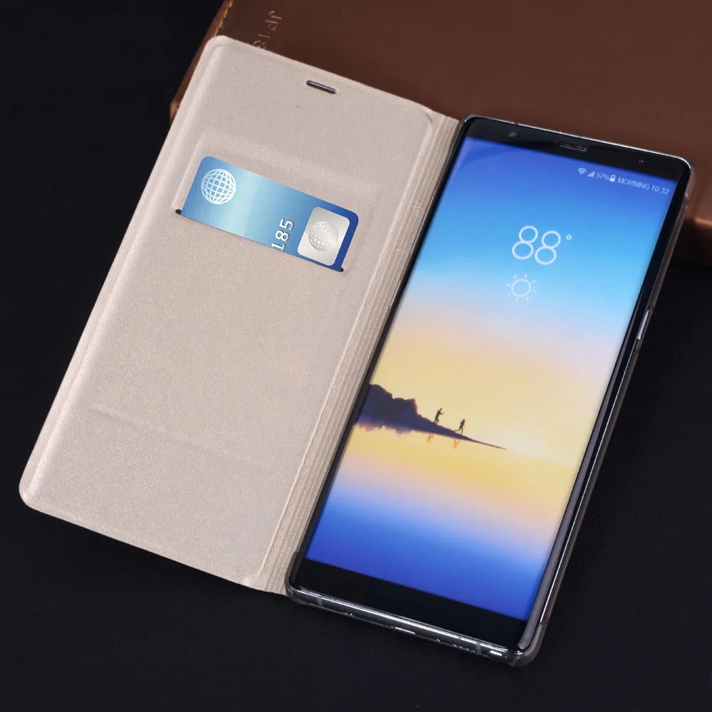 Кожаный чехол кошелек с откидной крышкой для Samsung Galaxy Note 8 N950 ударопрочный