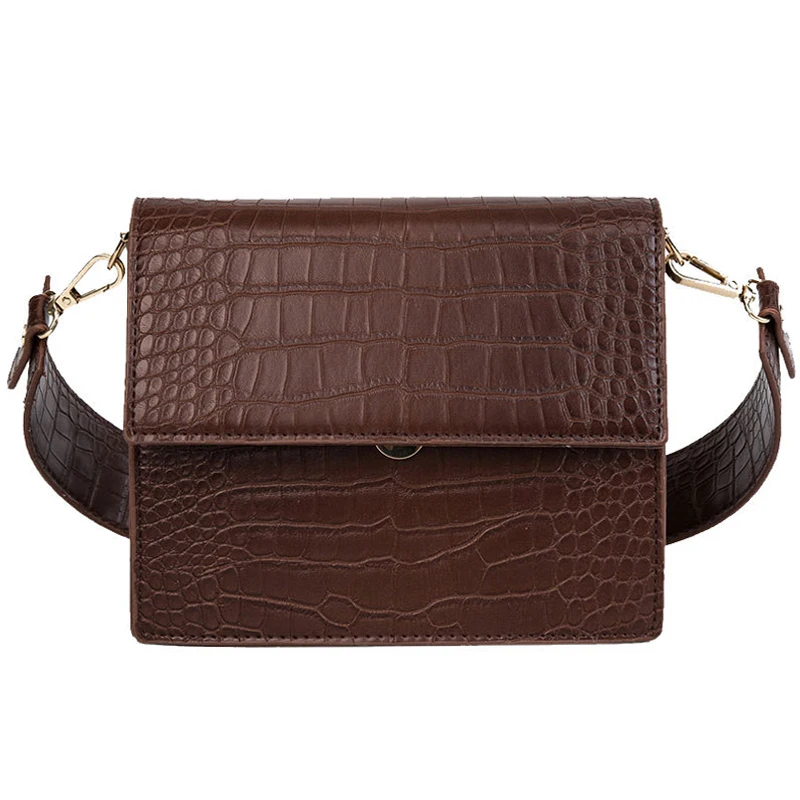 

Luxury Designer Women Handbag 2021 Fashion New High Quality Leather Flaps for Female Crocodile Pattern Shoulder Messenger Bag