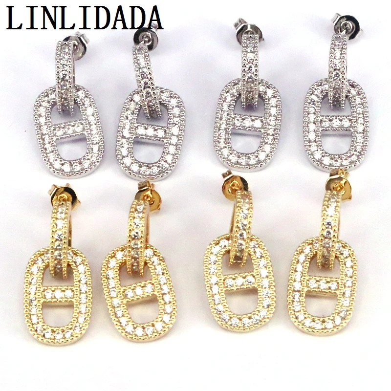 

5 пар обручальные кольца CZ кристалл новые длинные висячие серьги золотого и серебряного цвета Цвет Элегантные украшения Висячие серьги-сер...