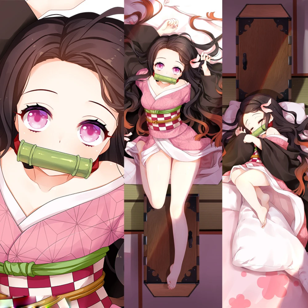 

Anime Demon Slayer: Kimetsu no Yaiba Kamado Nezuko Sexy Girls Pillow Cover Otaku Dakimakura Hugging Body Pillowcase Newly Design