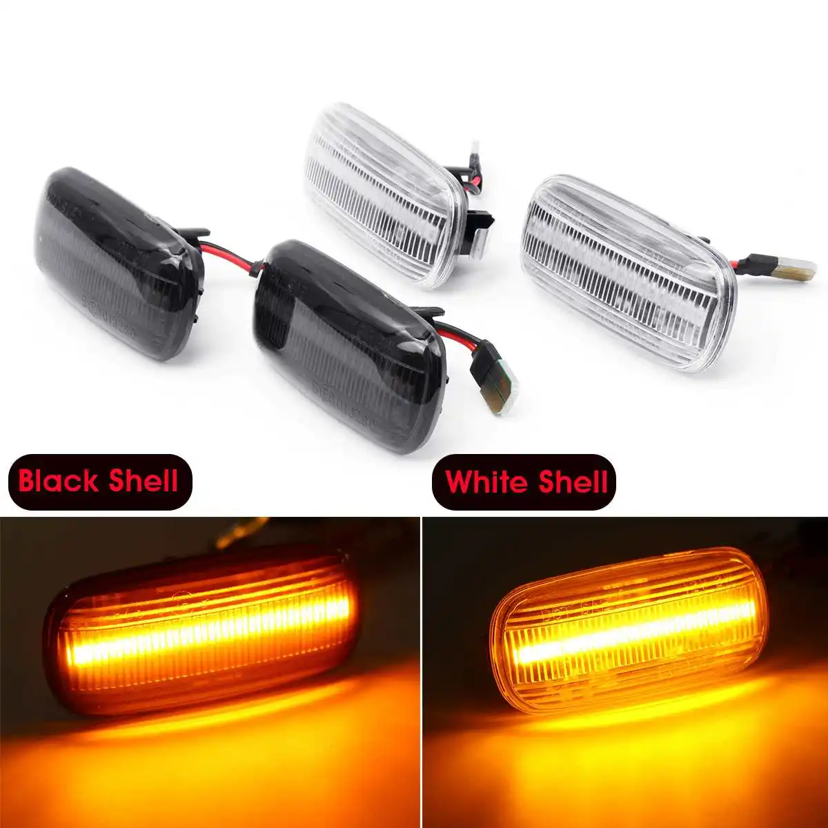 2pcs Car LED Side Marker Light Turn Signal Indicator Lamps Amber For Audi A3 S3 8P A4 S4 RS4 B6 B7 B8 A6 S6 RS6 C5 C7