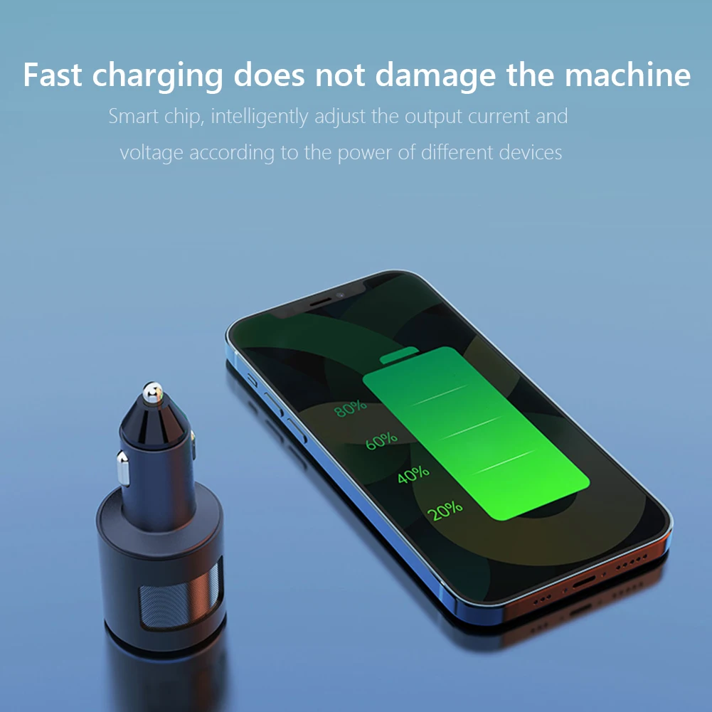 

Car Charger Qc3.0+pd High-power Vehicle 65w With Digital Display Twin Ports Charger Screen Display Digital Numbers For Vehicle