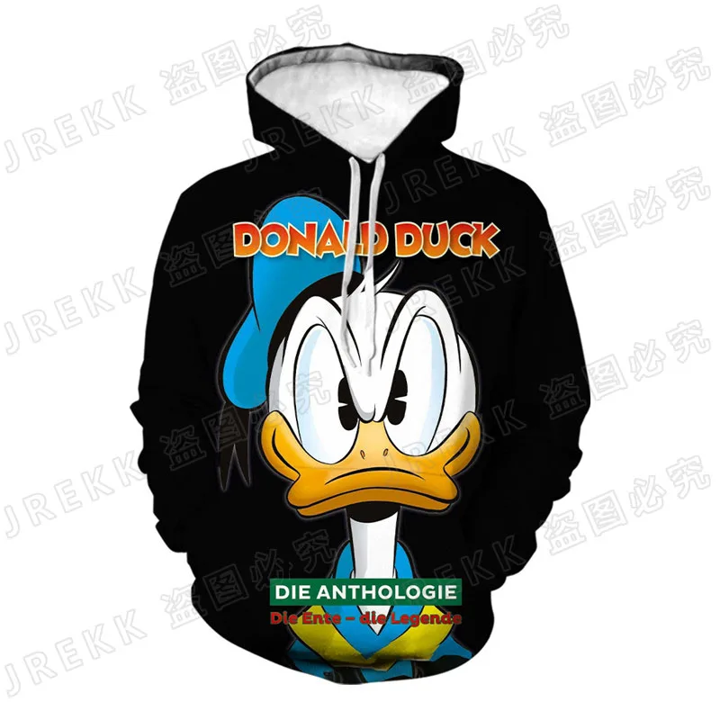 Disney Anime Cool Men Women Children Fashion Donald Duck Hoodies 3D Printed Sweatshirts Pullover Boy Girl Kids Streetwear Coat | Мужская
