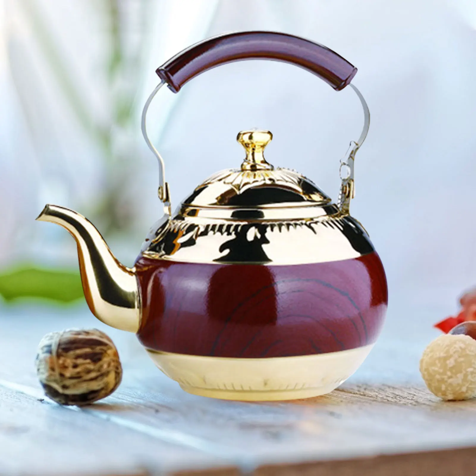 

2L Stainless Steel Water Kettle TeaPot With Handle Hotel Tea Pot Coffee Pot Induction Cooker Universal Gold Silver