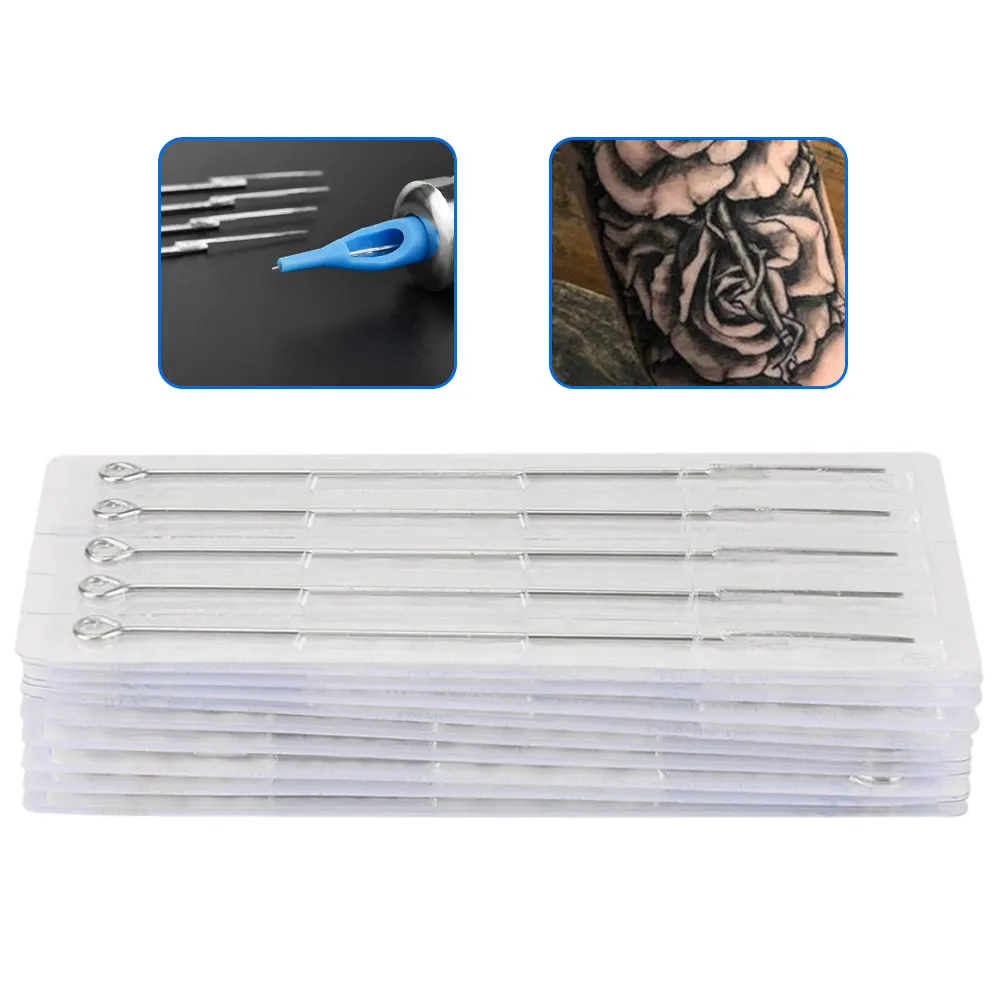 

50PCS Mixed Tattoo Needles Set Sterilized Stainless Steel 3RL 5RL 7RL 9RL 3RS 5RS 7RS 9RS 5F 7F Needles Permanent Makeup