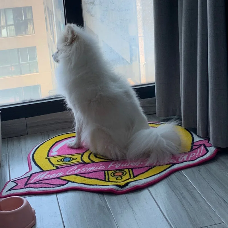 Напольный ковер в форме Сейлор Мун с кристаллами космического сердца коврик