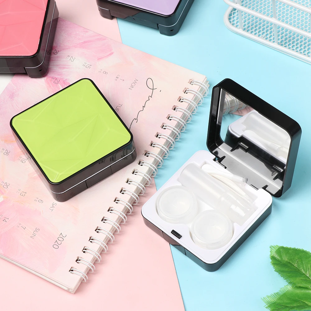 Портативный мини зеркальный контейнер мультяшный чехол для контактных линз