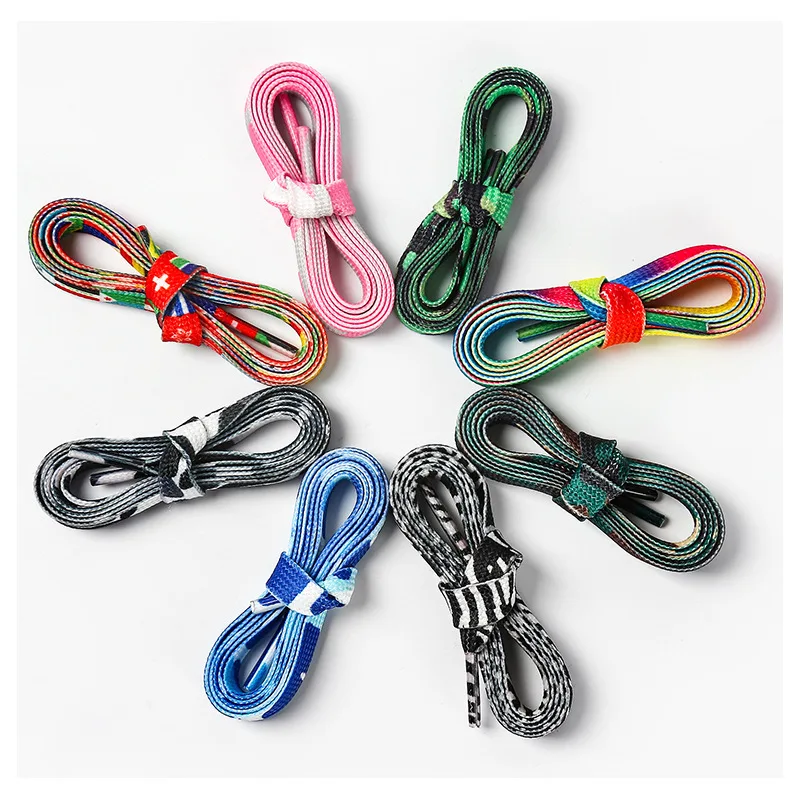 50 Pairs/Lot Print Shoelace Sneaker Shoe Laces Strings Bootlaces Sport Boot lace Athletic Shoe String Ribbon Laces Hot