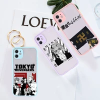 tokyo revengers manjiro sano phone case for iphone 12 11 mini pro xr xs max 7 8 plus x matte transparent purple back cover