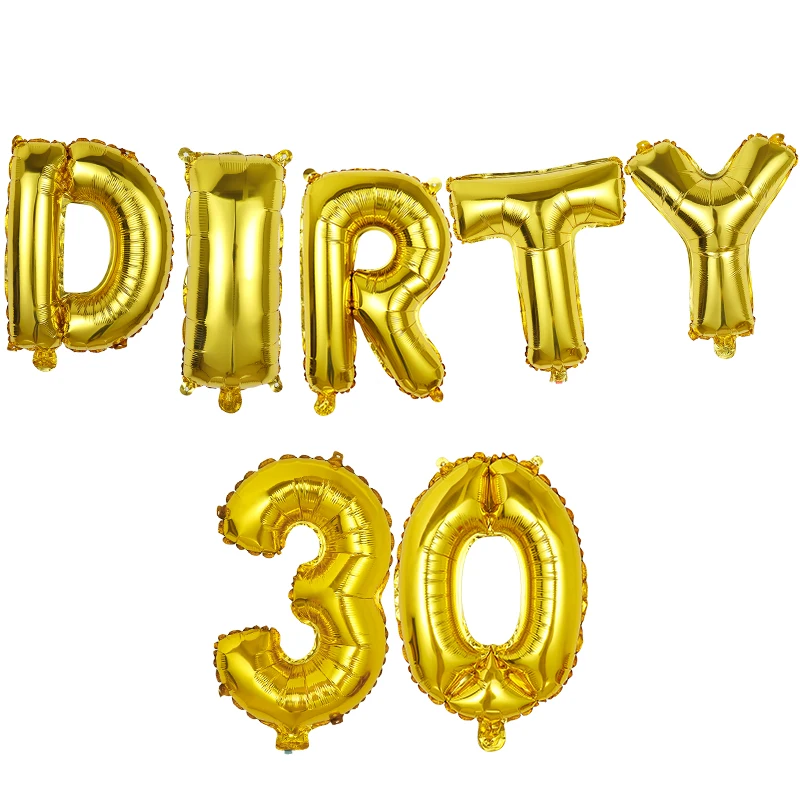 7 шт./компл. грязные 30th фольгированные шары С Днем Рождения украшения для дня